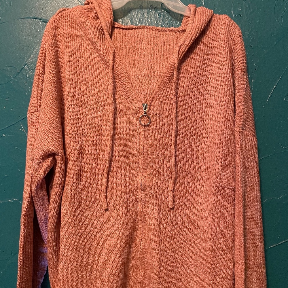 Asvivid Zippered Front Cardigan with Hood Sz XL